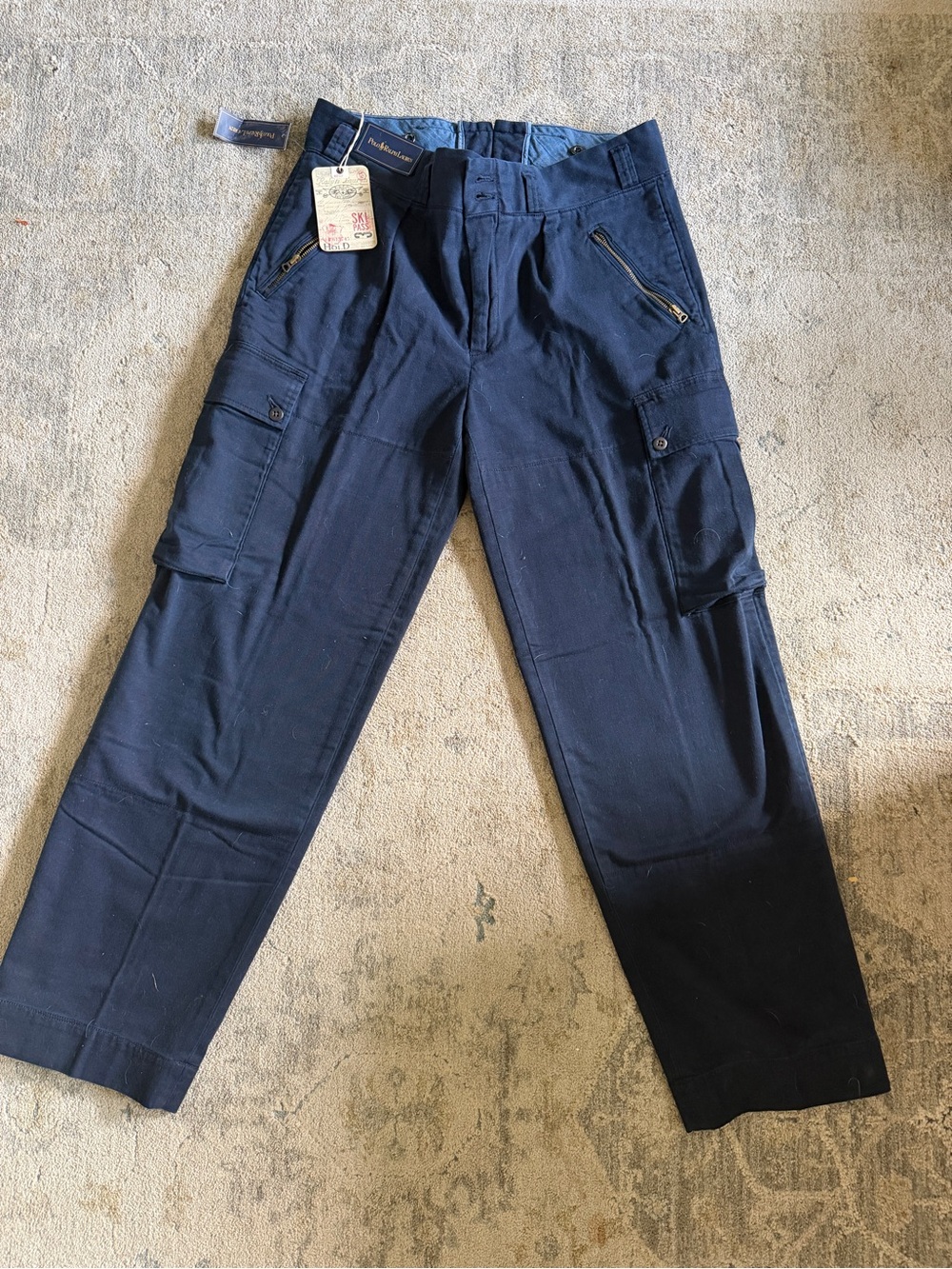 Polo by Ralph Lauren Navy Cargo Pants with Zip Pockets